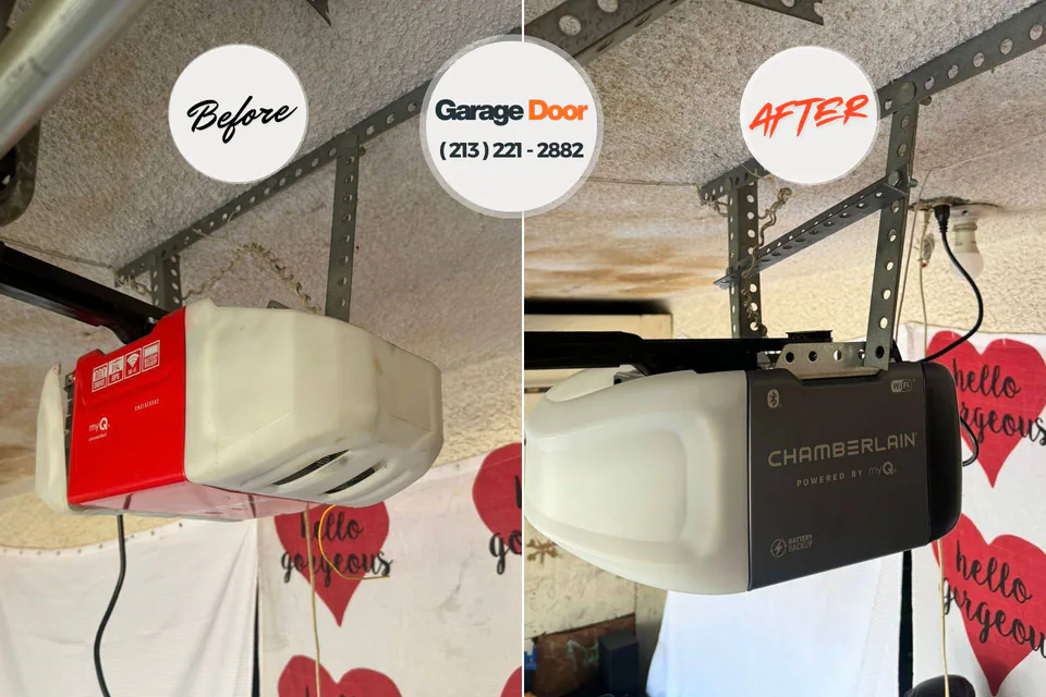 Before and after: garage door repair Mitchell, IN